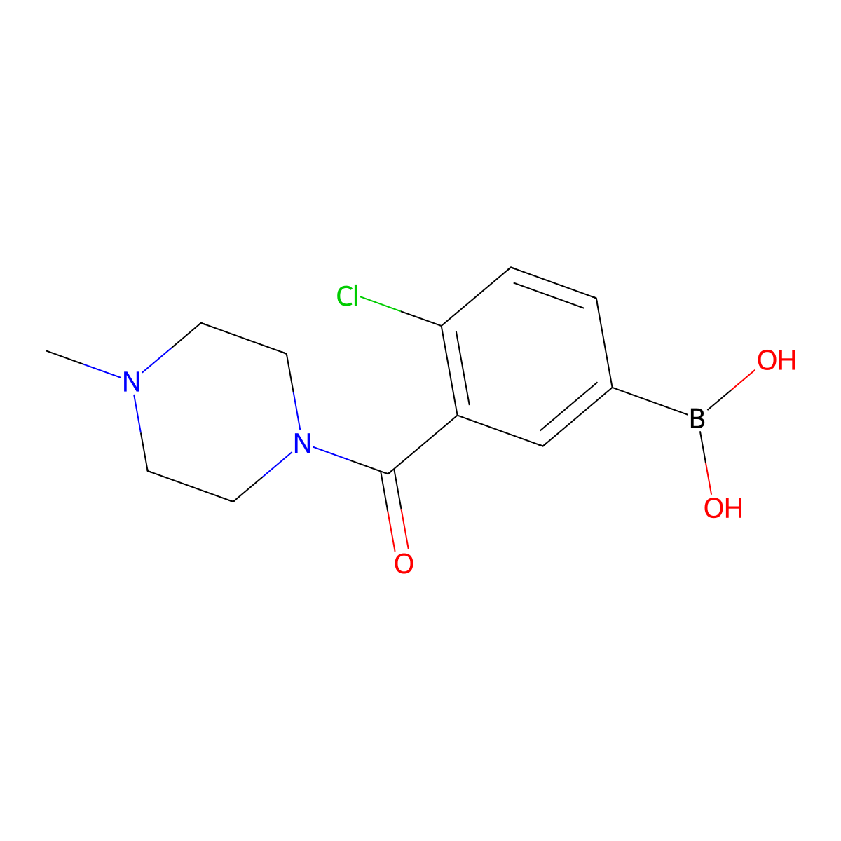 (4-Chloro-3-(4-methylpiperazine-1-carbonyl)phenyl)boronic acid molecular structure, CAS 1704073-98-2