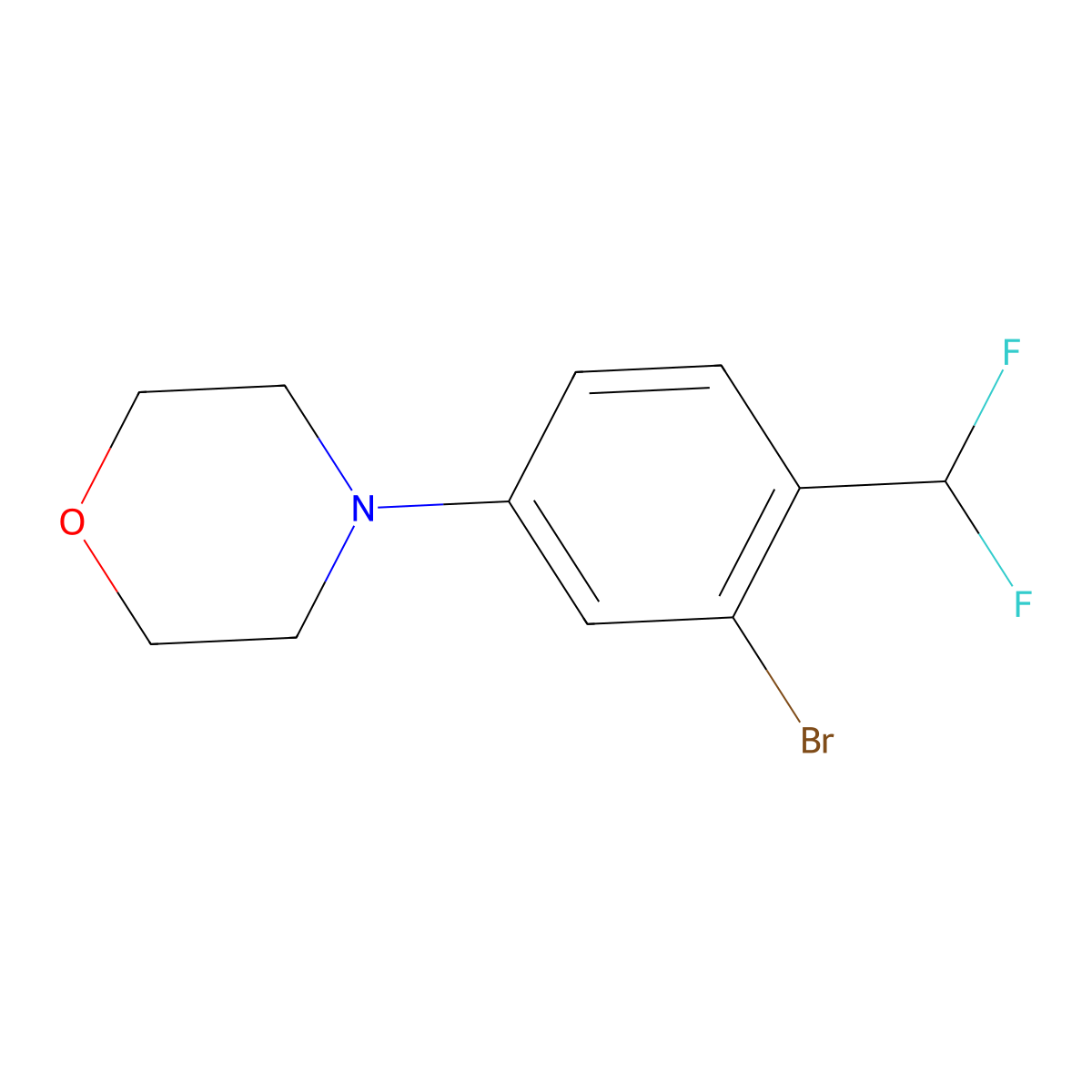4-(3-Bromo-4-(difluoromethyl)phenyl)morpholine molecular structure, CAS 1704074-08-7