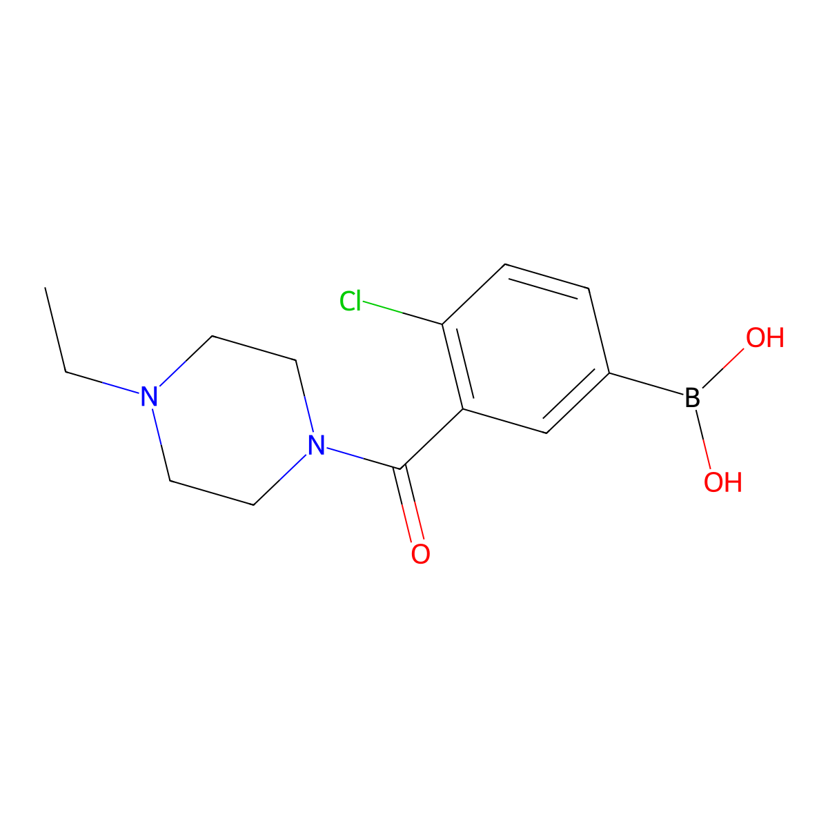(4-Chloro-3-(4-ethylpiperazine-1-carbonyl)phenyl)boronic acid molecular structure, CAS 1704074-11-2