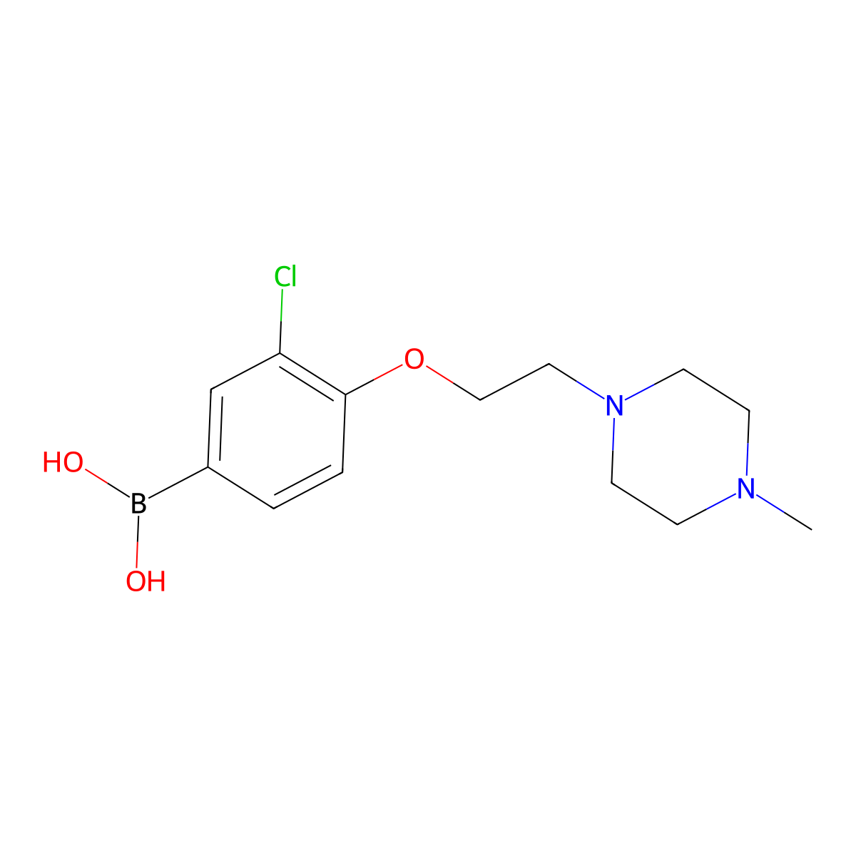 (3-Chloro-4-(2-(4-methylpiperazin-1-yl)ethoxy)phenyl)boronic acid molecular structure, CAS 1704074-20-3