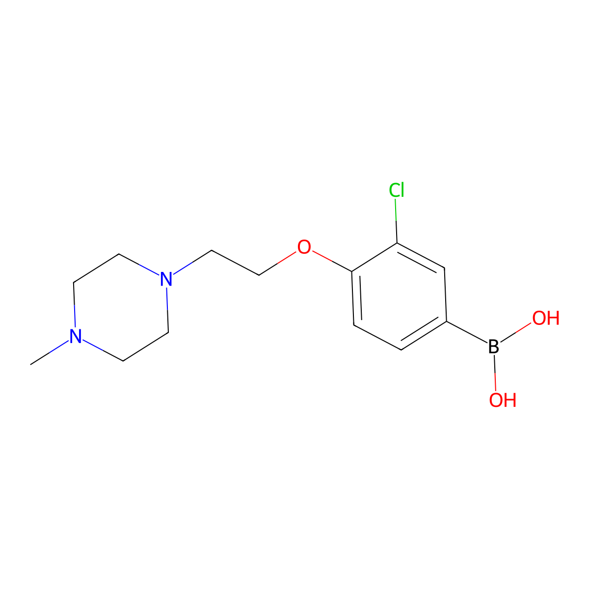 (3-Chloro-4-(2-(4-methylpiperazin-1-yl)ethoxy)phenyl)boronic acid molecular structure, CAS 1704074-20-3