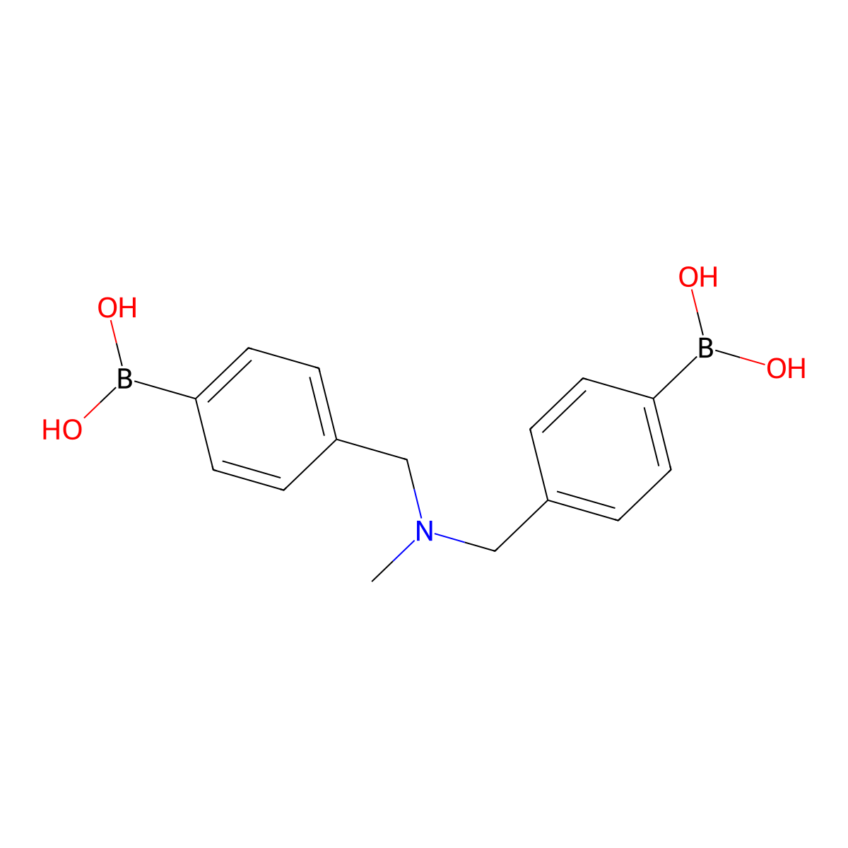 (((Methylazanediyl)bis(methylene))bis(4,1-phenylene))diboronic acid molecular structure, CAS 1704074-22-5