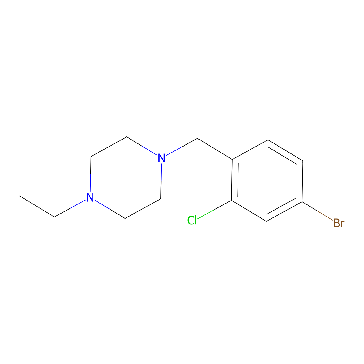 1-(4-Bromo-2-chlorobenzyl)-4-ethylpiperazine molecular structure, CAS 1704074-23-6
