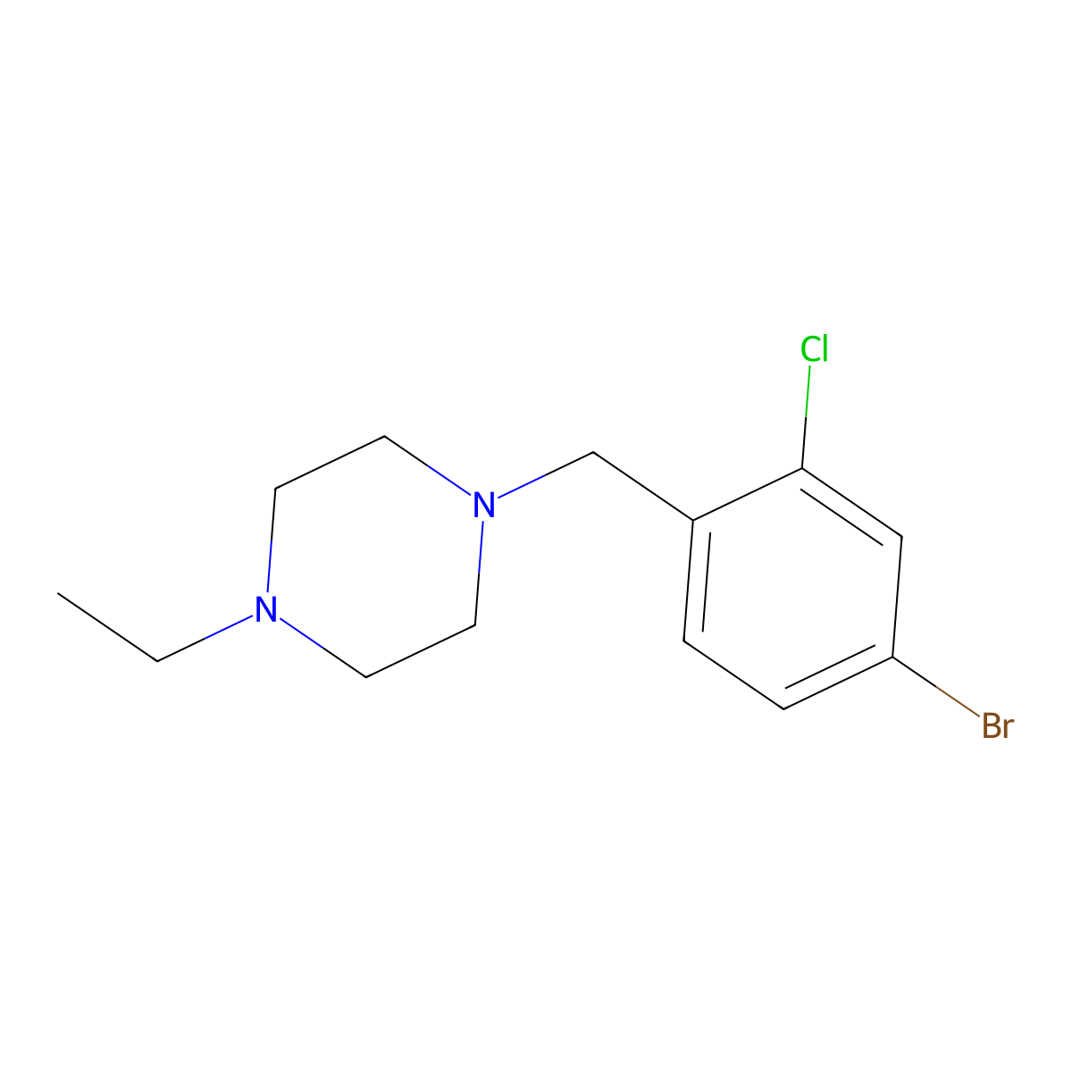 1-(4-Bromo-2-chlorobenzyl)-4-ethylpiperazine molecular structure, CAS 1704074-23-6