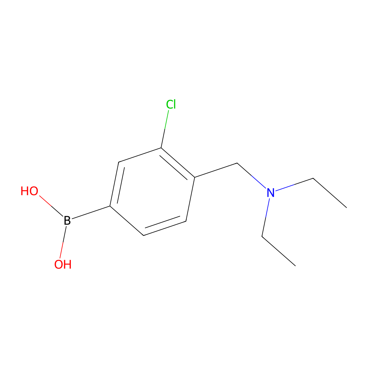 (3-Chloro-4-((diethylamino)methyl)phenyl)boronic acid molecular structure, CAS 1704074-24-7