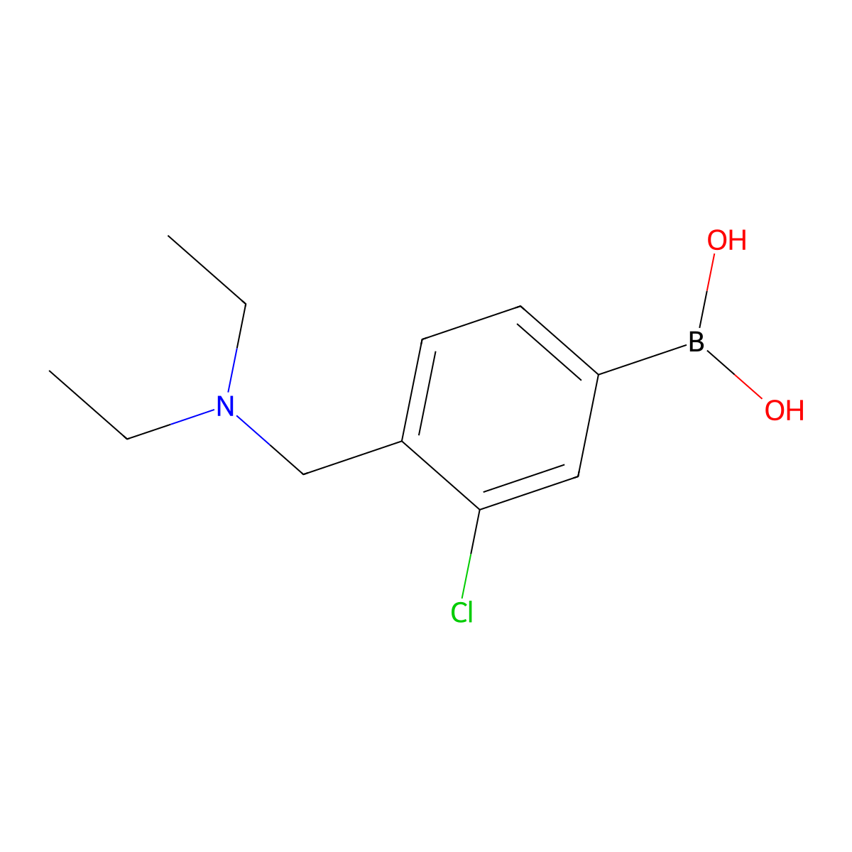 (3-Chloro-4-((diethylamino)methyl)phenyl)boronic acid molecular structure, CAS 1704074-24-7