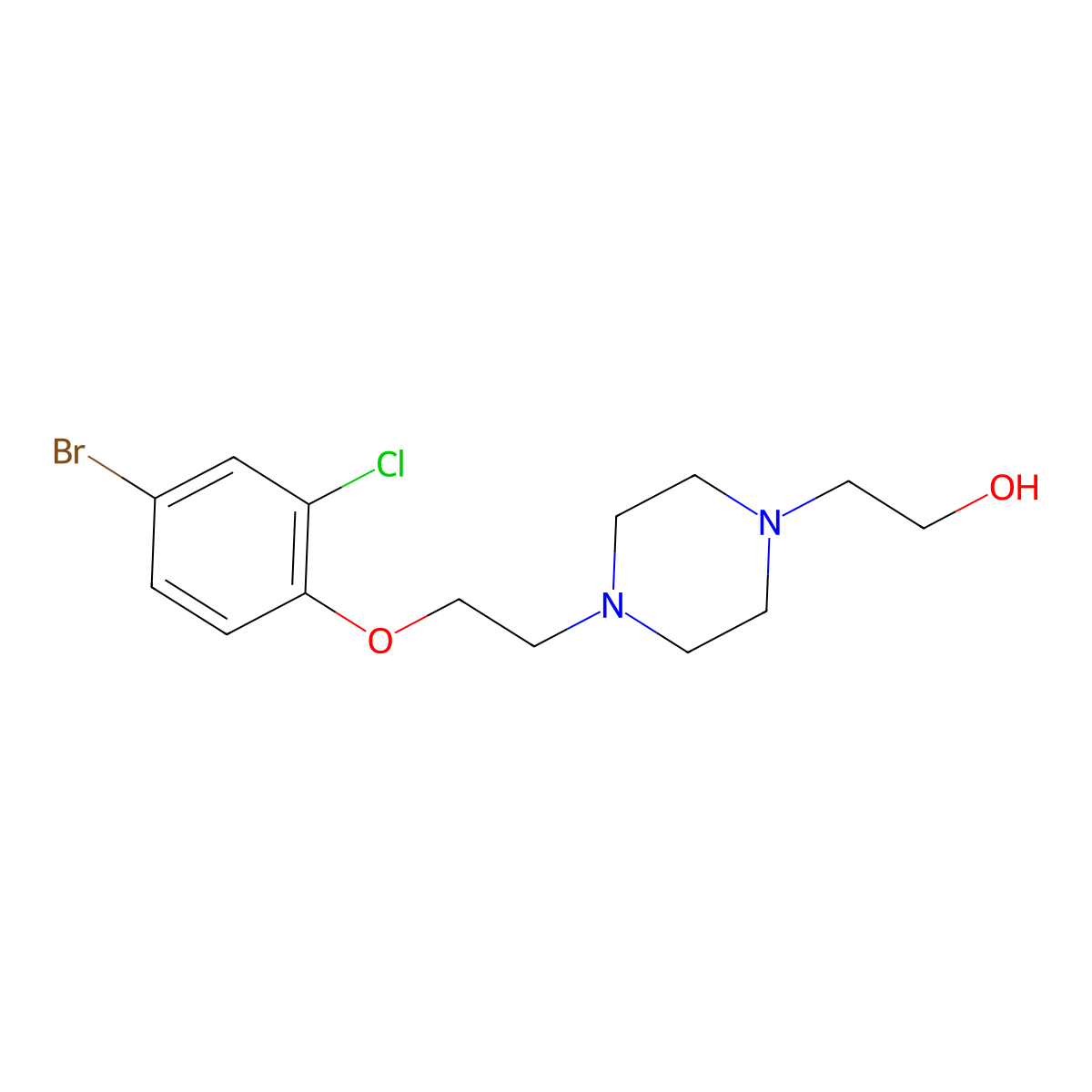 2-(4-(2-(4-Bromo-2-chlorophenoxy)ethyl)piperazin-1-yl)ethanol molecular structure, CAS 1704074-29-2
