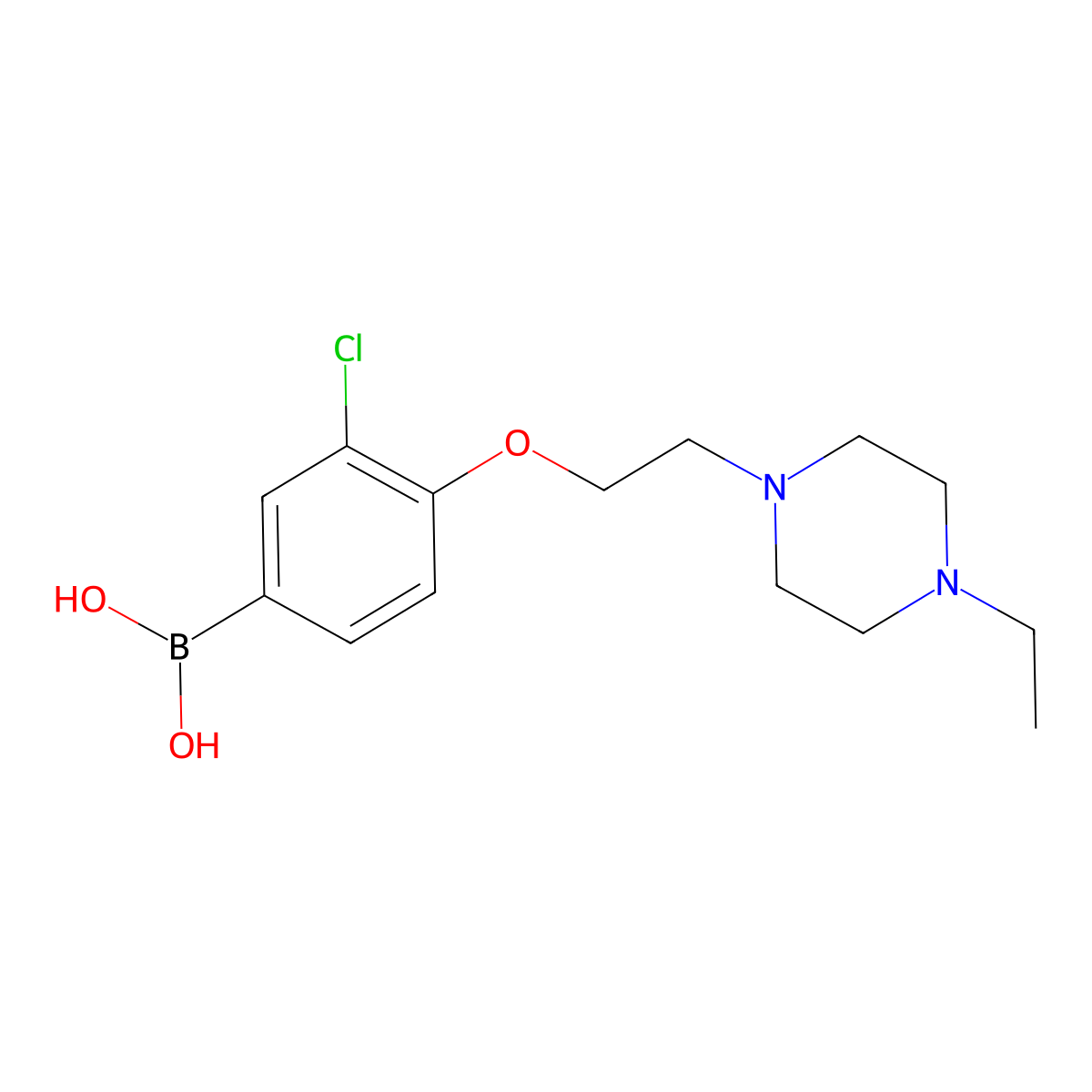 (3-Chloro-4-(2-(4-ethylpiperazin-1-yl)ethoxy)phenyl)boronic acid molecular structure, CAS 1704074-31-6