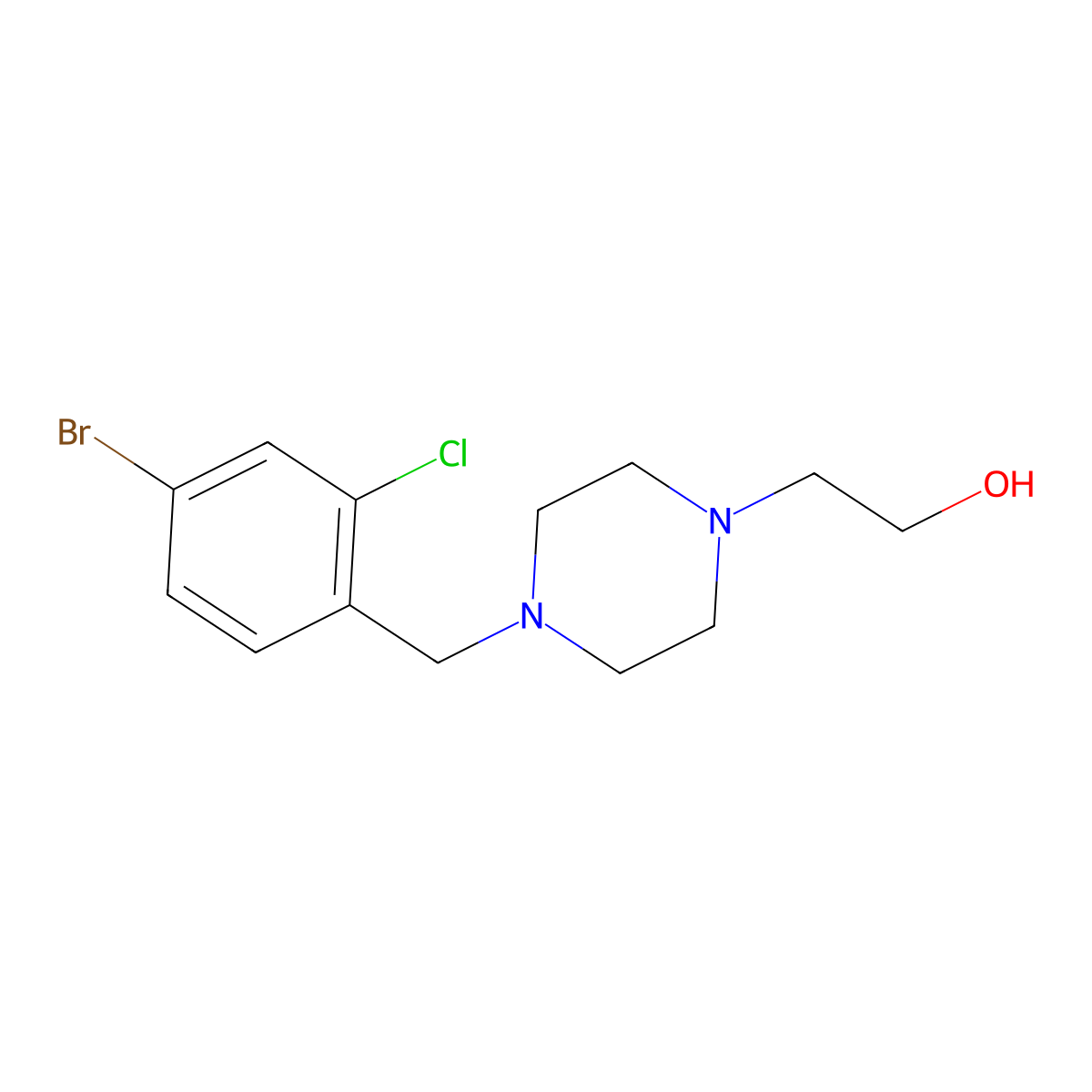 2-(4-(4-Bromo-2-chlorobenzyl)piperazin-1-yl)ethanol molecular structure, CAS 1704074-35-0