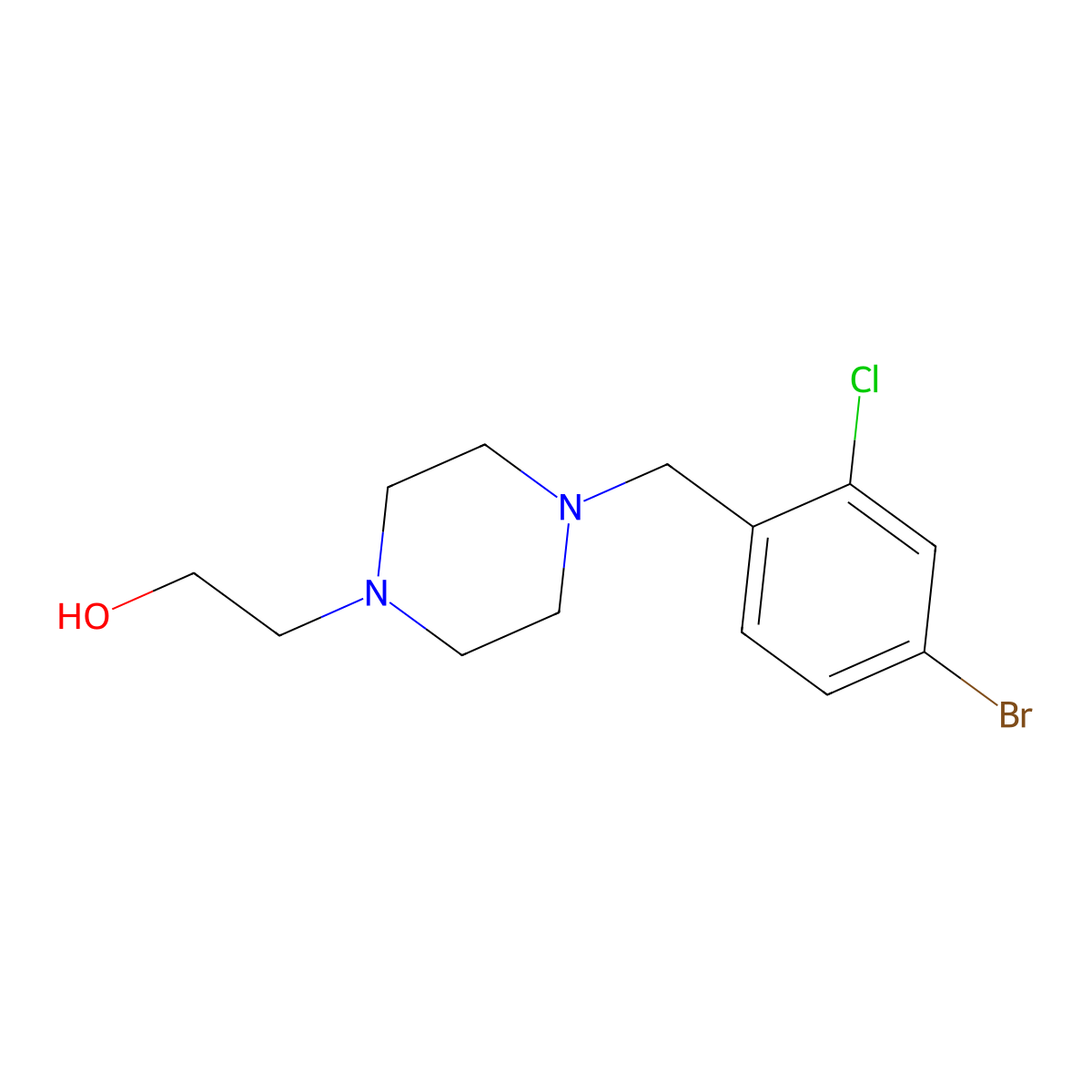 2-(4-(4-Bromo-2-chlorobenzyl)piperazin-1-yl)ethanol molecular structure, CAS 1704074-35-0
