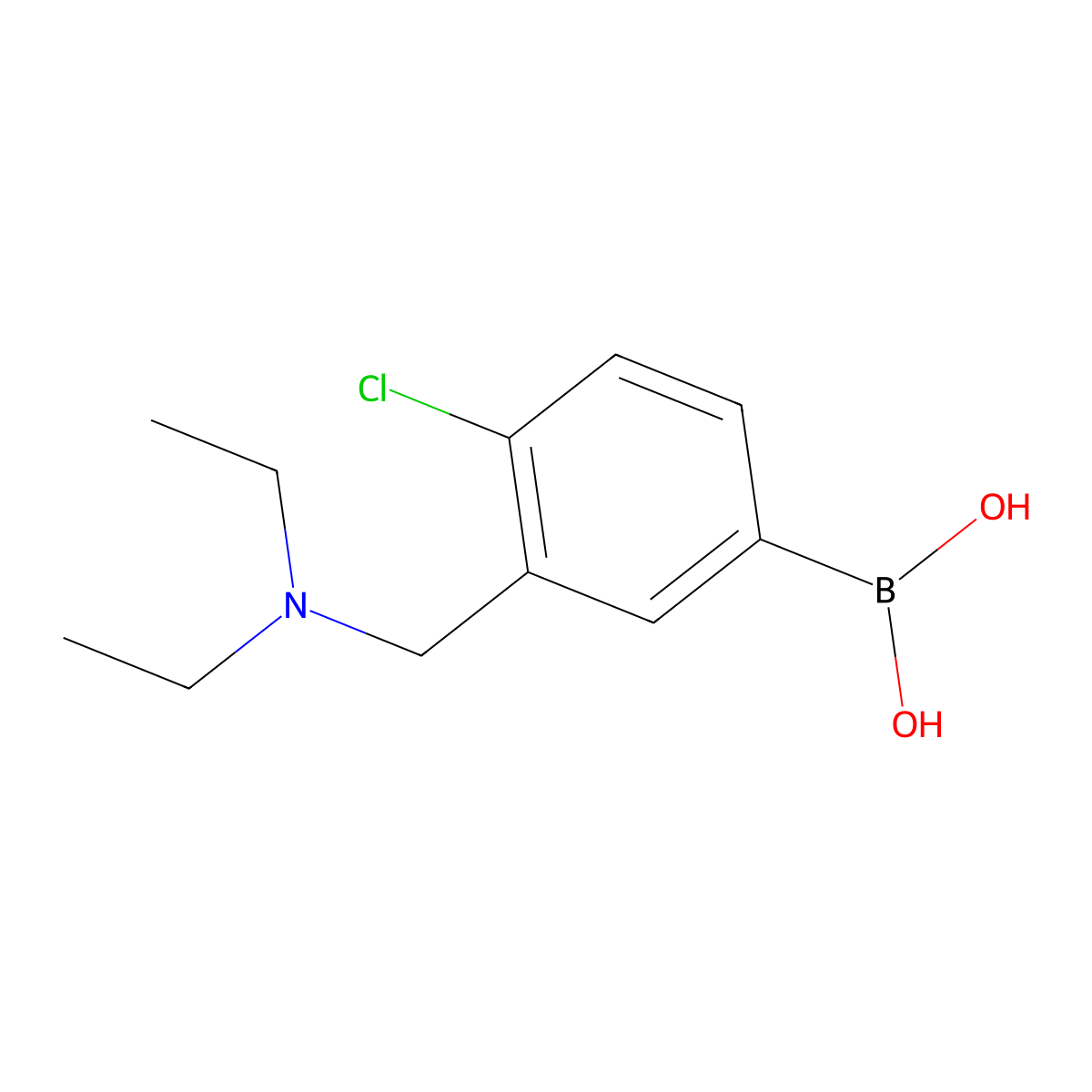 (4-Chloro-3-((diethylamino)methyl)phenyl)boronic acid molecular structure, CAS 1704074-37-2