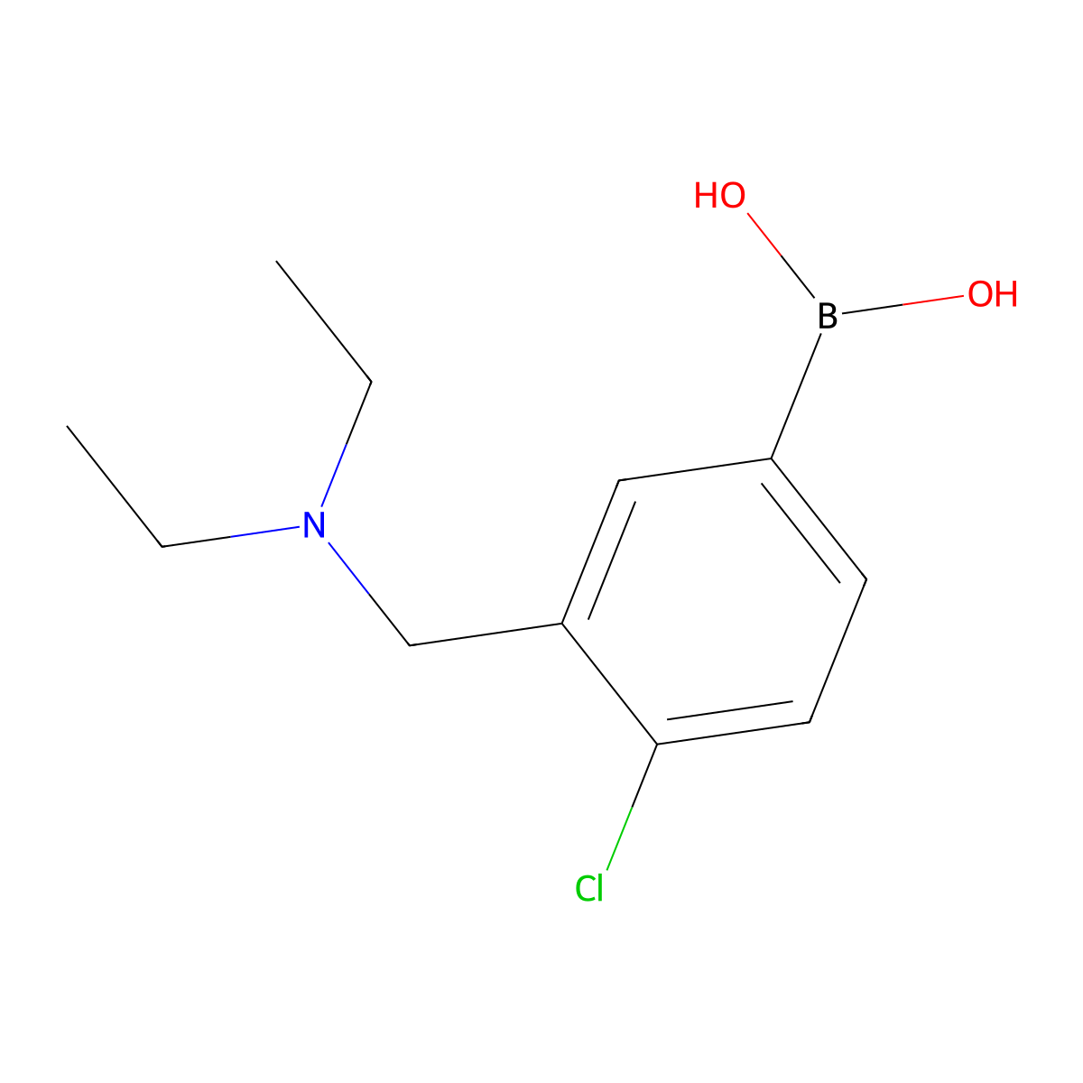 (4-Chloro-3-((diethylamino)methyl)phenyl)boronic acid molecular structure, CAS 1704074-37-2