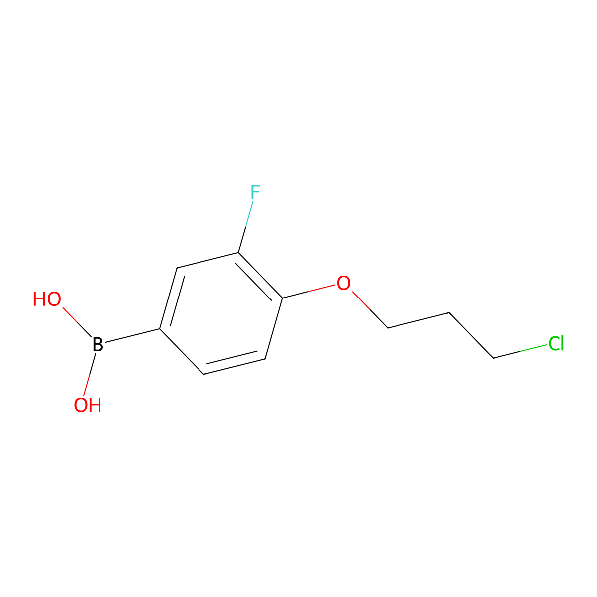 (4-(3-Chloropropoxy)-3-fluorophenyl)boronic acid molecular structure, CAS 1704074-40-7