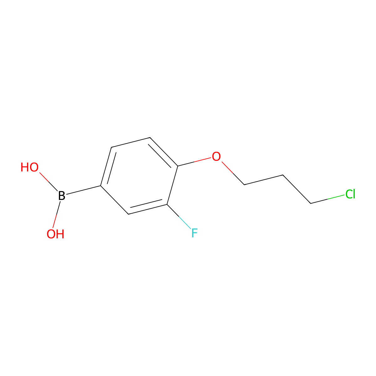 (4-(3-Chloropropoxy)-3-fluorophenyl)boronic acid molecular structure, CAS 1704074-40-7