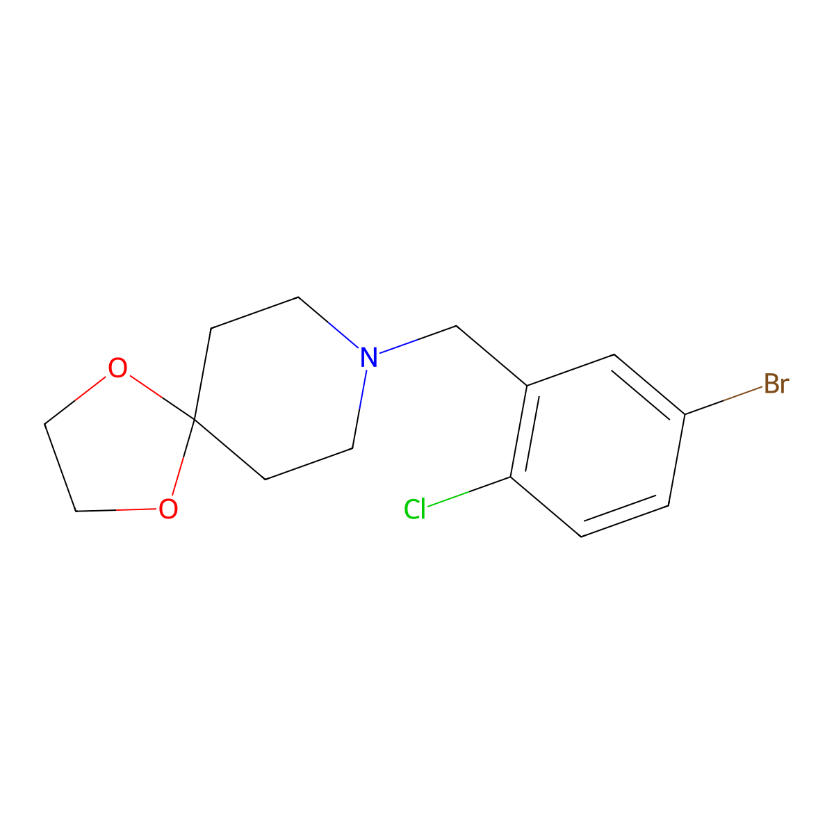 8-(5-Bromo-2-chlorobenzyl)-1,4-dioxa-8-azaspiro[4.5]decane molecular structure, CAS 1704074-41-8
