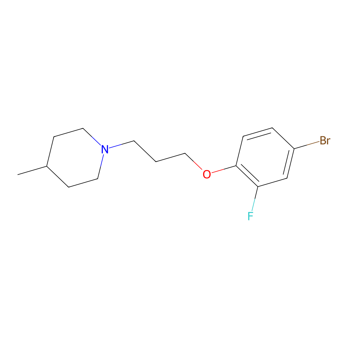 1-(3-(4-Bromo-2-fluorophenoxy)propyl)-4-methylpiperidine molecular structure, CAS 1704074-42-9