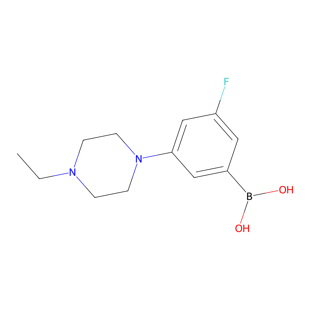 (3-(4-Ethylpiperazin-1-yl)-5-fluorophenyl)boronic acid molecular structure, CAS 1704074-45-2
