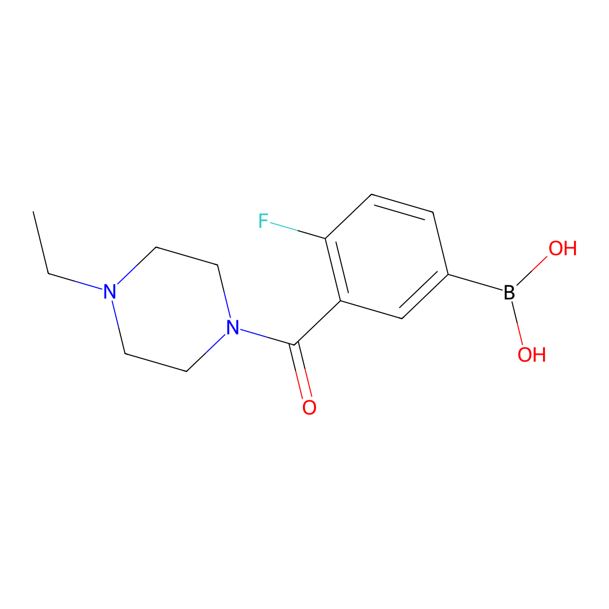 (3-(4-Ethylpiperazine-1-carbonyl)-4-fluorophenyl)boronic acid molecular structure, CAS 1704074-46-3
