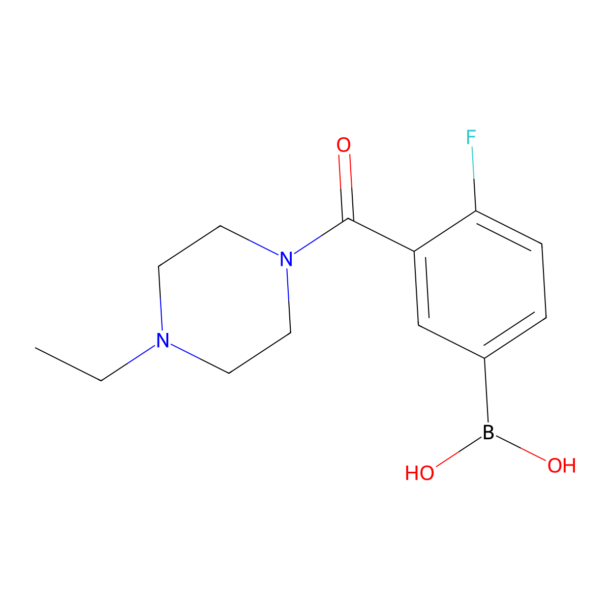 (3-(4-Ethylpiperazine-1-carbonyl)-4-fluorophenyl)boronic acid molecular structure, CAS 1704074-46-3