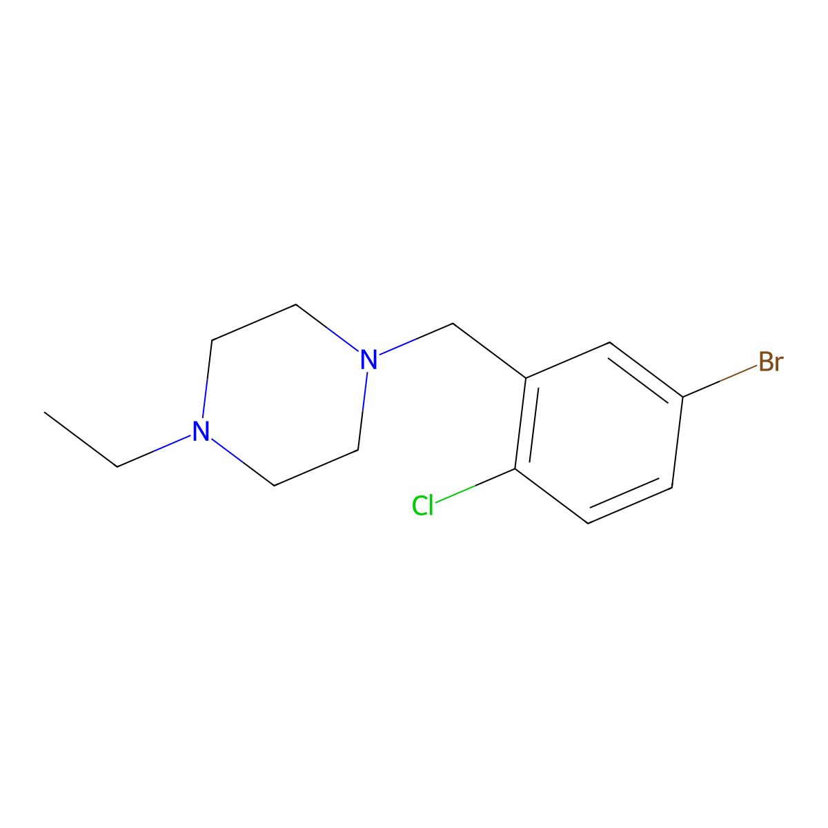 1-(5-Bromo-2-chlorobenzyl)-4-ethylpiperazine molecular structure, CAS 1704074-47-4