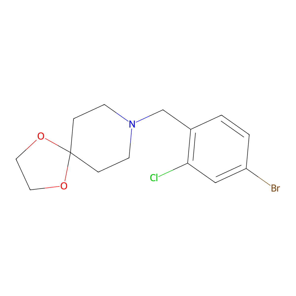 8-(4-Bromo-2-chlorobenzyl)-1,4-dioxa-8-azaspiro[4.5]decane molecular structure, CAS 1704074-50-9