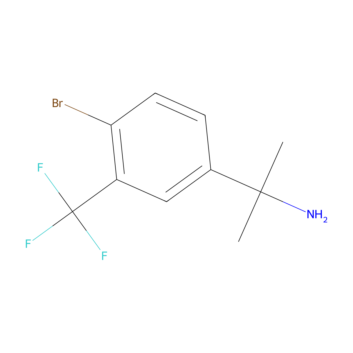 2-[4-Bromo-3-(trifluoromethyl)phenyl]propan-2-amine molecular structure, CAS 1704075-90-0
