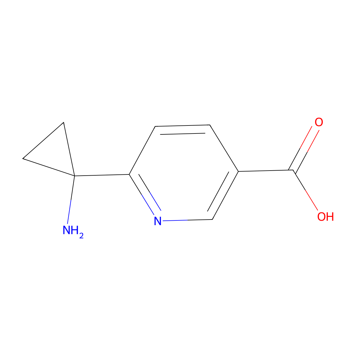 6-(1-Aminocyclopropyl)nicotinic acid molecular structure, CAS 1704080-10-3