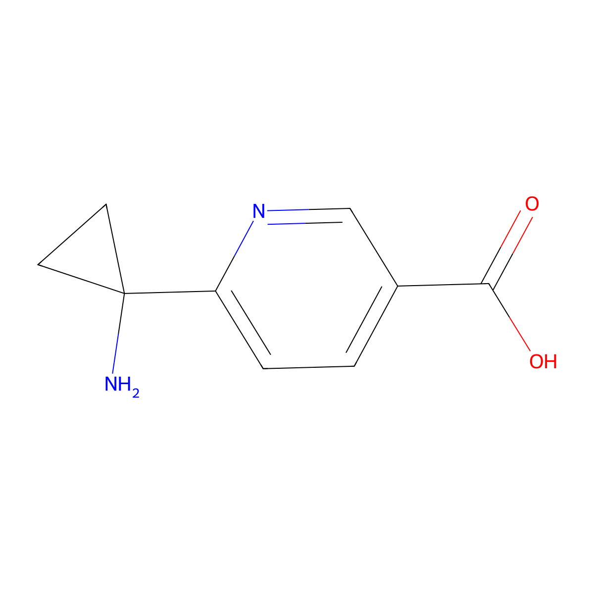 6-(1-Aminocyclopropyl)nicotinic acid molecular structure, CAS 1704080-10-3
