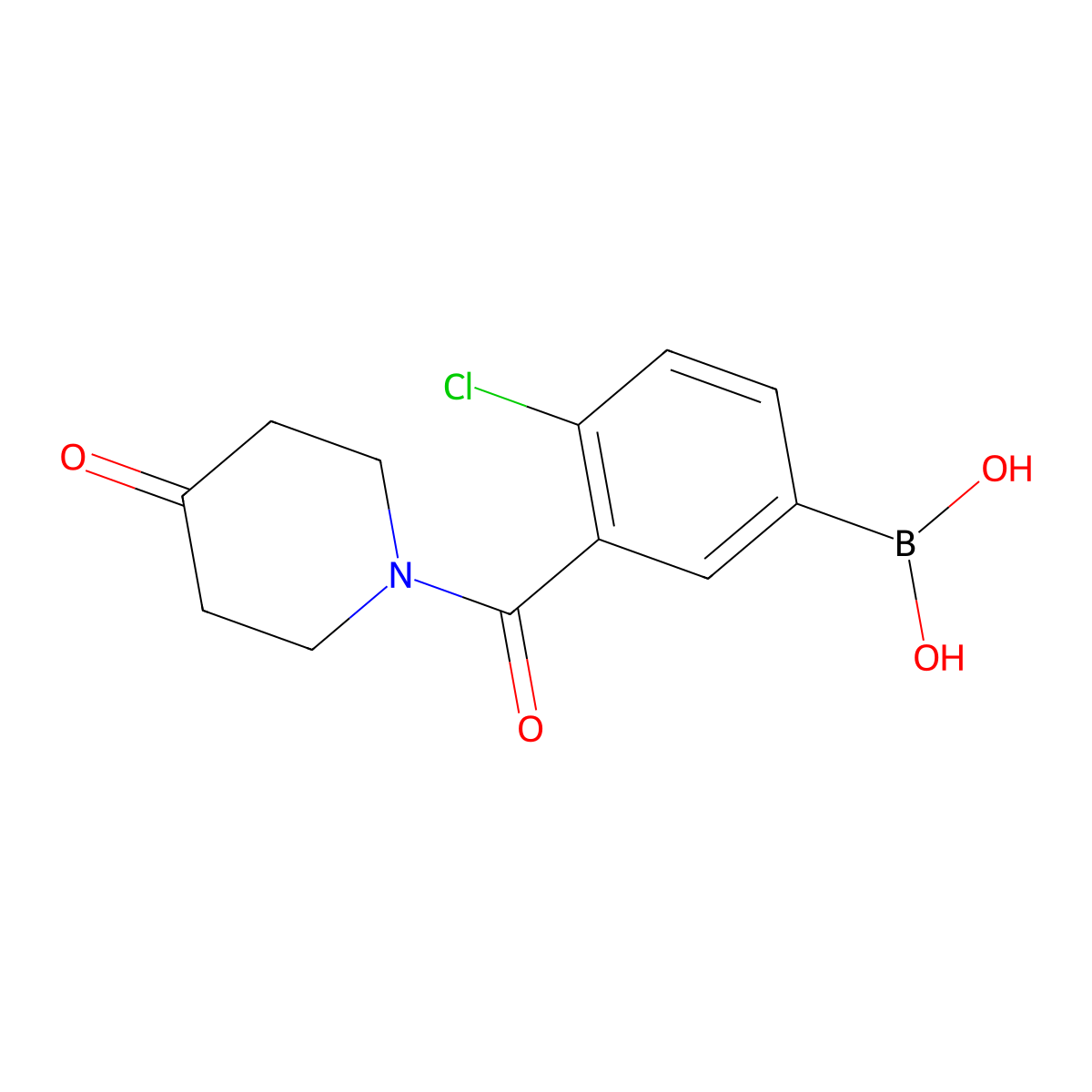 (4-Chloro-3-(4-oxopiperidine-1-carbonyl)phenyl)boronic acid molecular structure, CAS 1704080-21-6