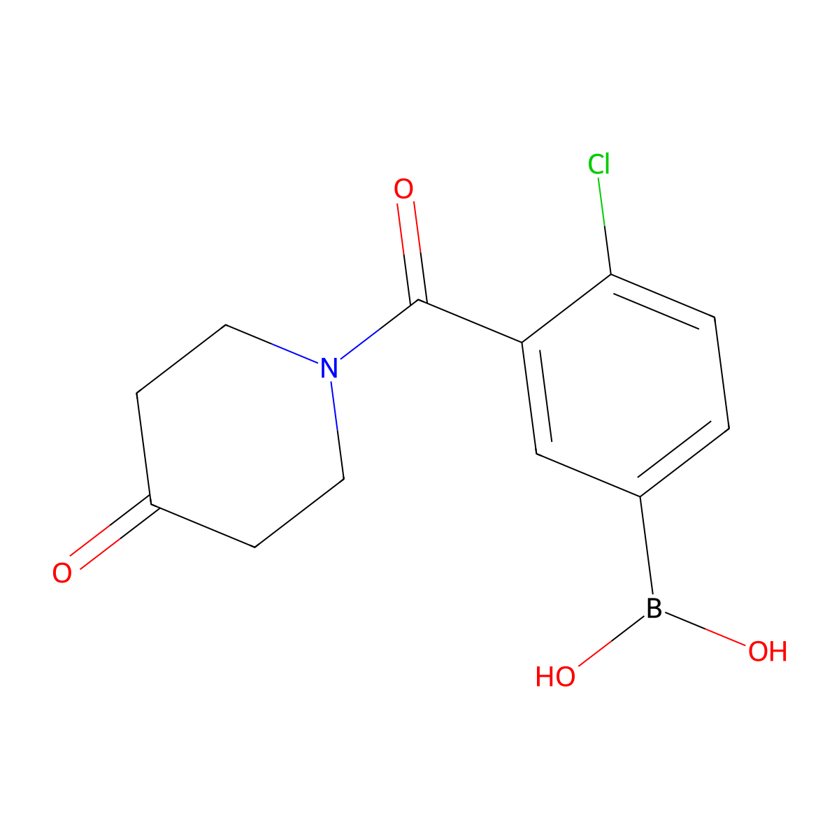 (4-Chloro-3-(4-oxopiperidine-1-carbonyl)phenyl)boronic acid molecular structure, CAS 1704080-21-6