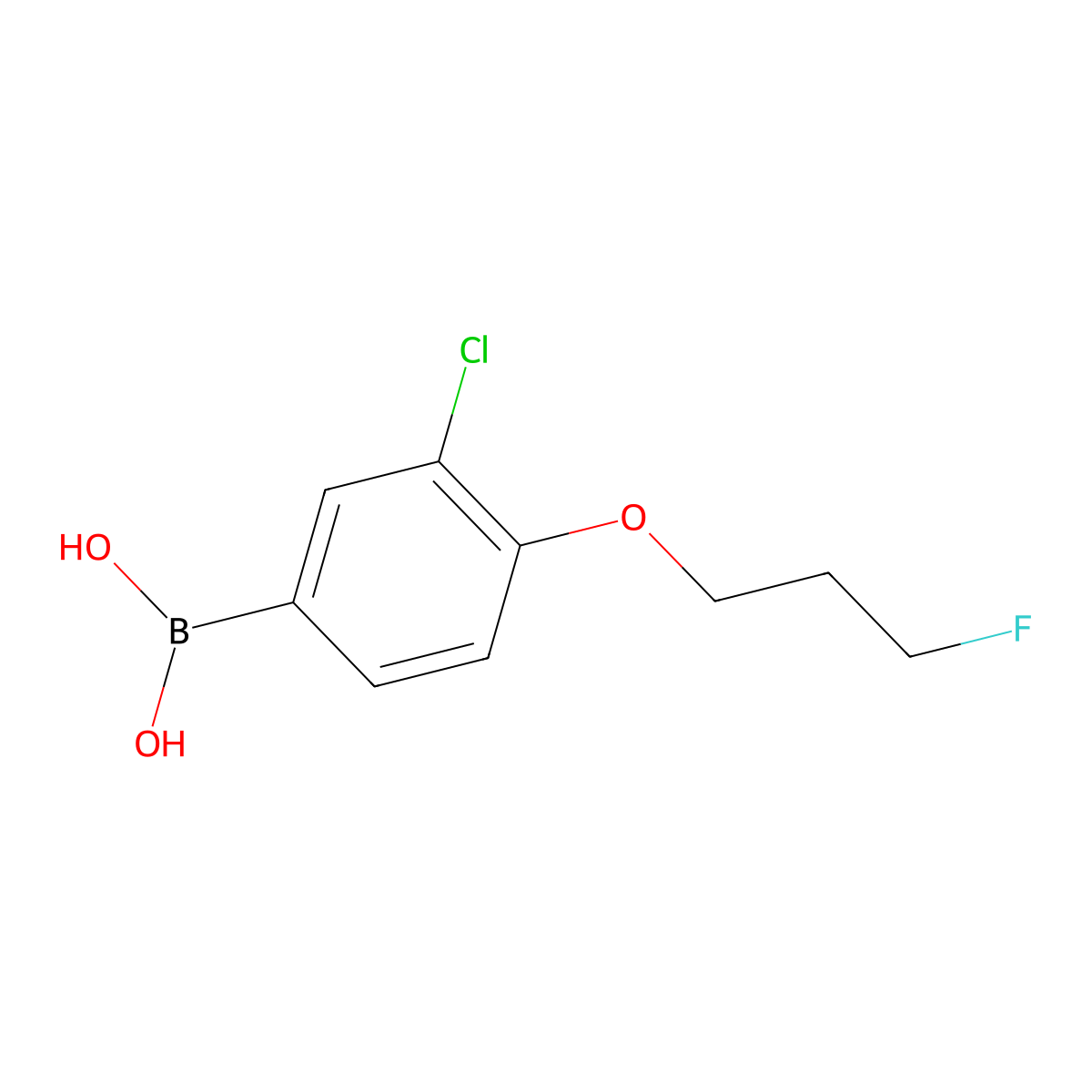 (3-Chloro-4-(3-fluoropropoxy)phenyl)boronic acid molecular structure, CAS 1704080-24-9