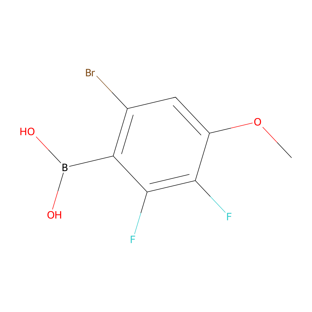 (6-Bromo-2,3-difluoro-4-methoxyphenyl)boronic acid molecular structure, CAS 1704080-27-2