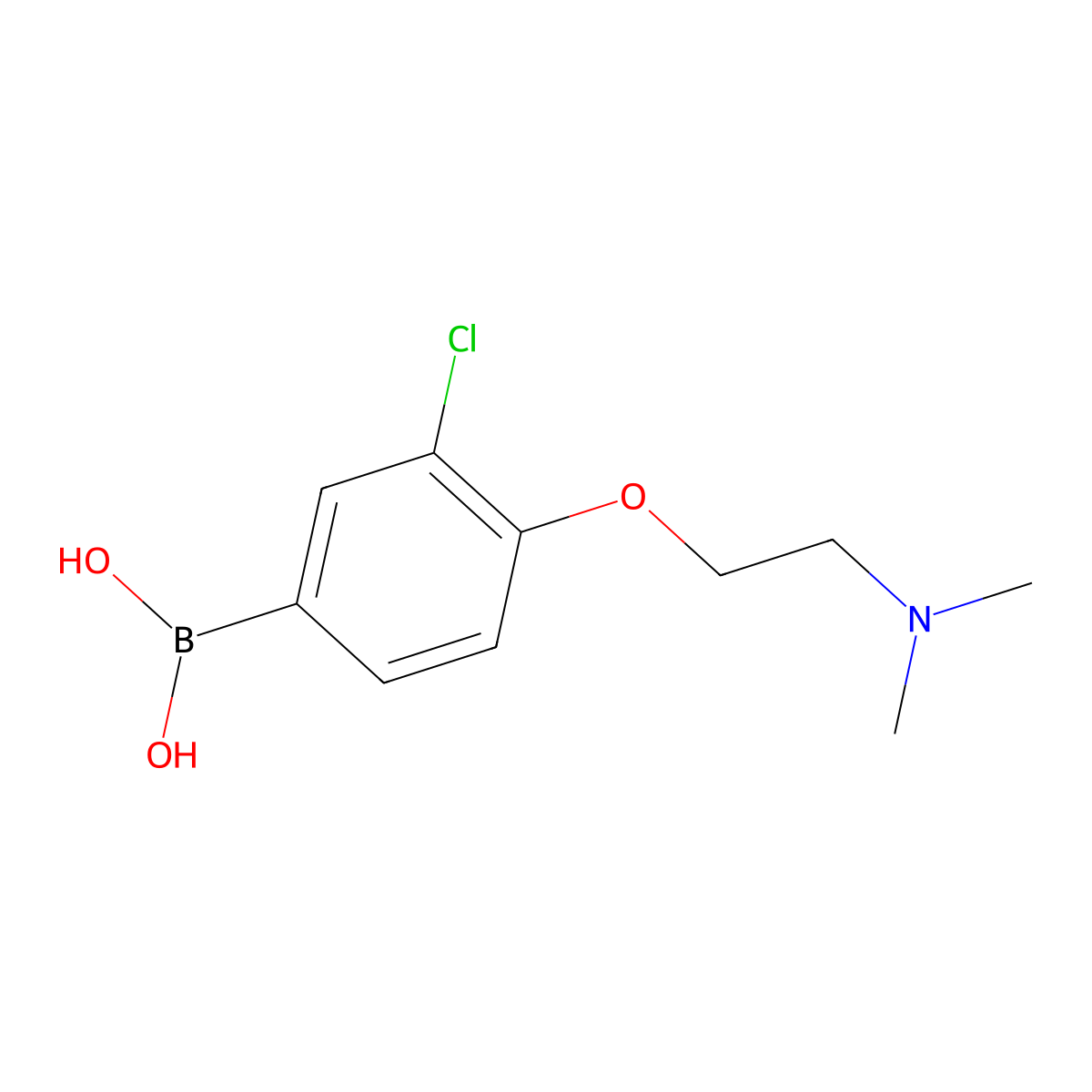(3-Chloro-4-(2-(dimethylamino)ethoxy)phenyl)boronic acid molecular structure, CAS 1704080-46-5