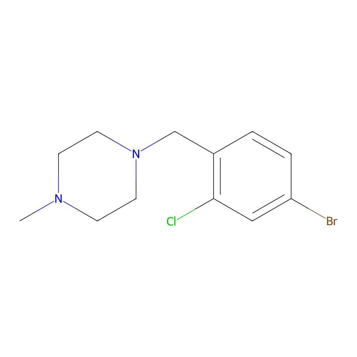 1-(4-Bromo-2-chlorobenzyl)-4-methylpiperazine molecular structure, CAS 1704080-58-9