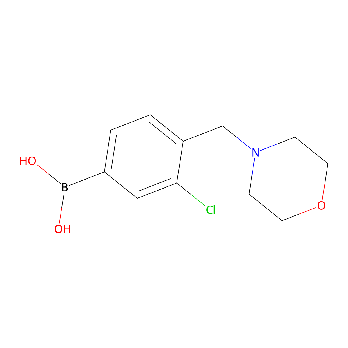 (3-Chloro-4-(morpholinomethyl)phenyl)boronic acid molecular structure, CAS 1704080-60-3