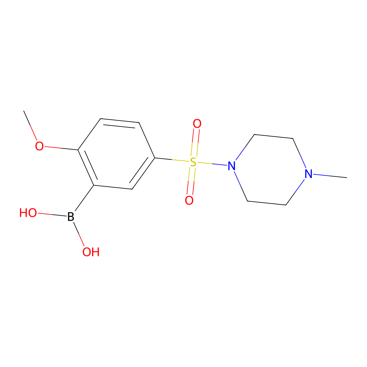 (2-Methoxy-5-((4-methylpiperazin-1-yl)sulfonyl)phenyl)boronic acid molecular structure, CAS 1704080-61-4