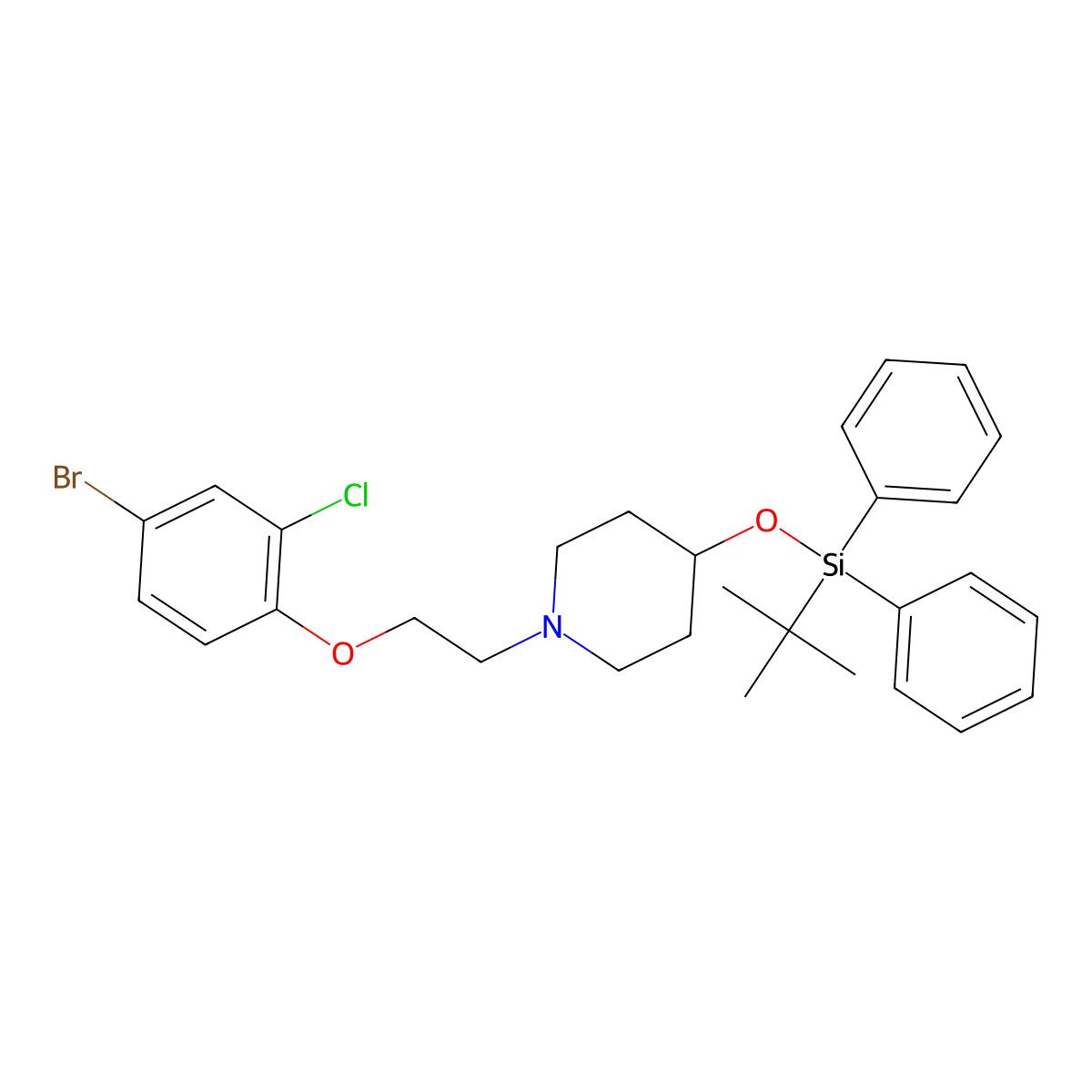 1-(2-(4-Bromo-2-chlorophenoxy)ethyl)-4-((tert-butyldiphenylsilyl)oxy)piperidine molecular structure, CAS 1704080-89-6