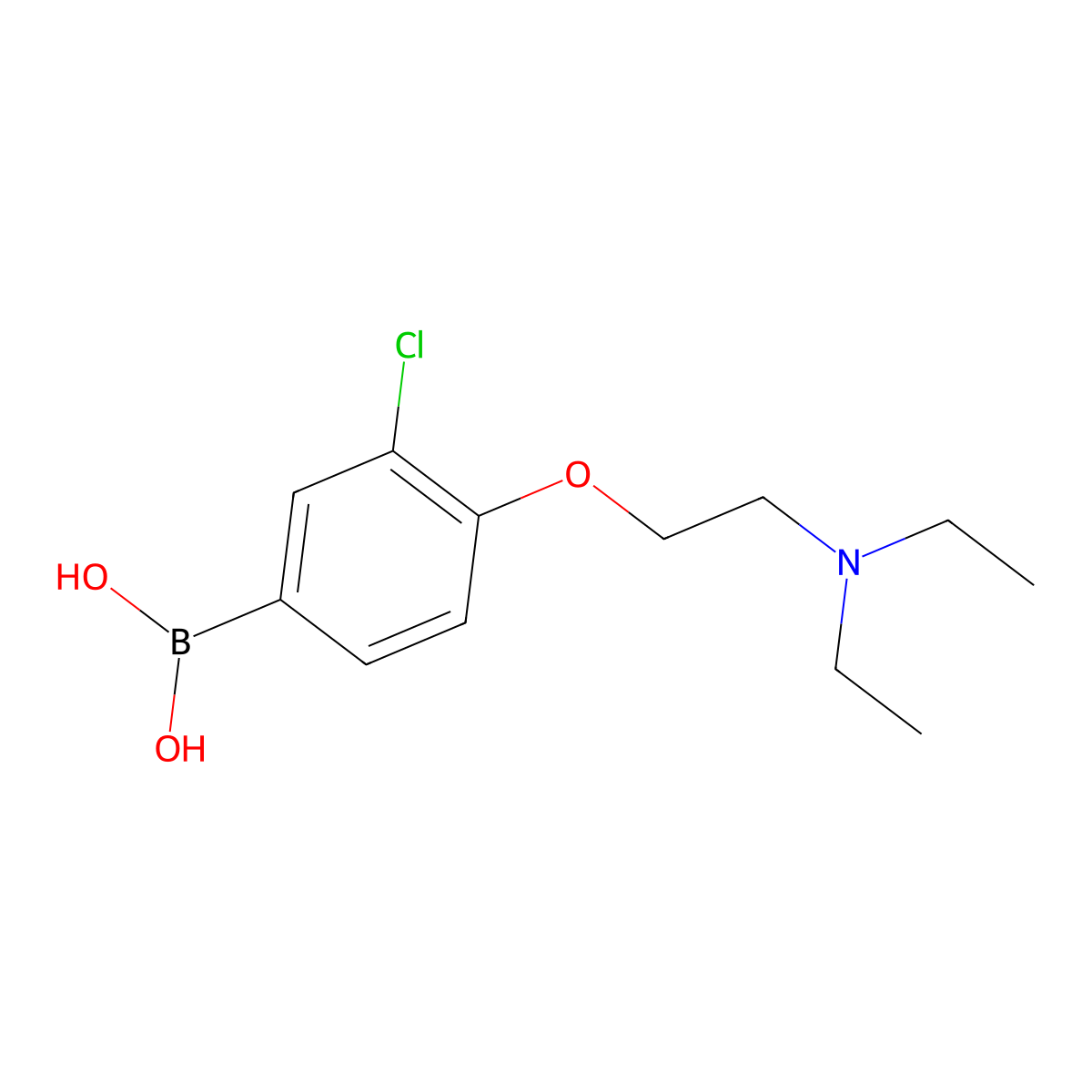 (3-Chloro-4-(2-(diethylamino)ethoxy)phenyl)boronic acid molecular structure, CAS 1704080-93-2
