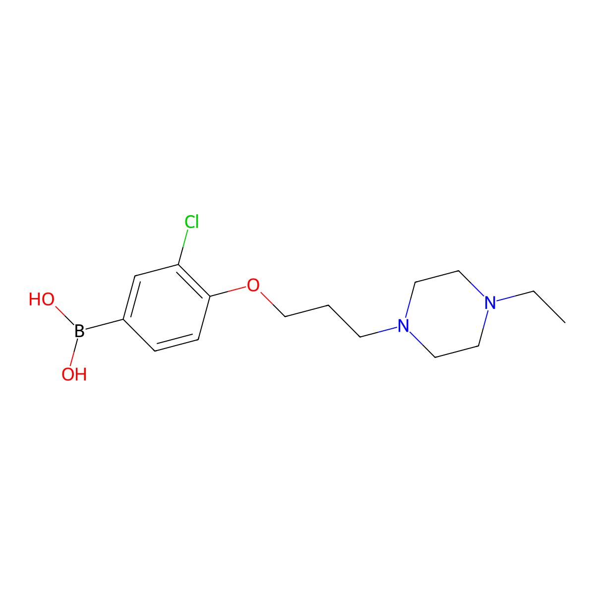 (3-Chloro-4-(3-(4-ethylpiperazin-1-yl)propoxy)phenyl)boronic acid molecular structure, CAS 1704081-47-9