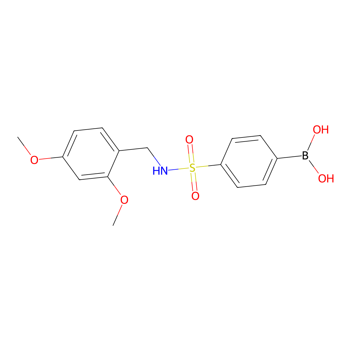 (4-(N-(2,4-dimethoxybenzyl)sulfamoyl)phenyl)boronic acid molecular structure, CAS 1704081-49-1