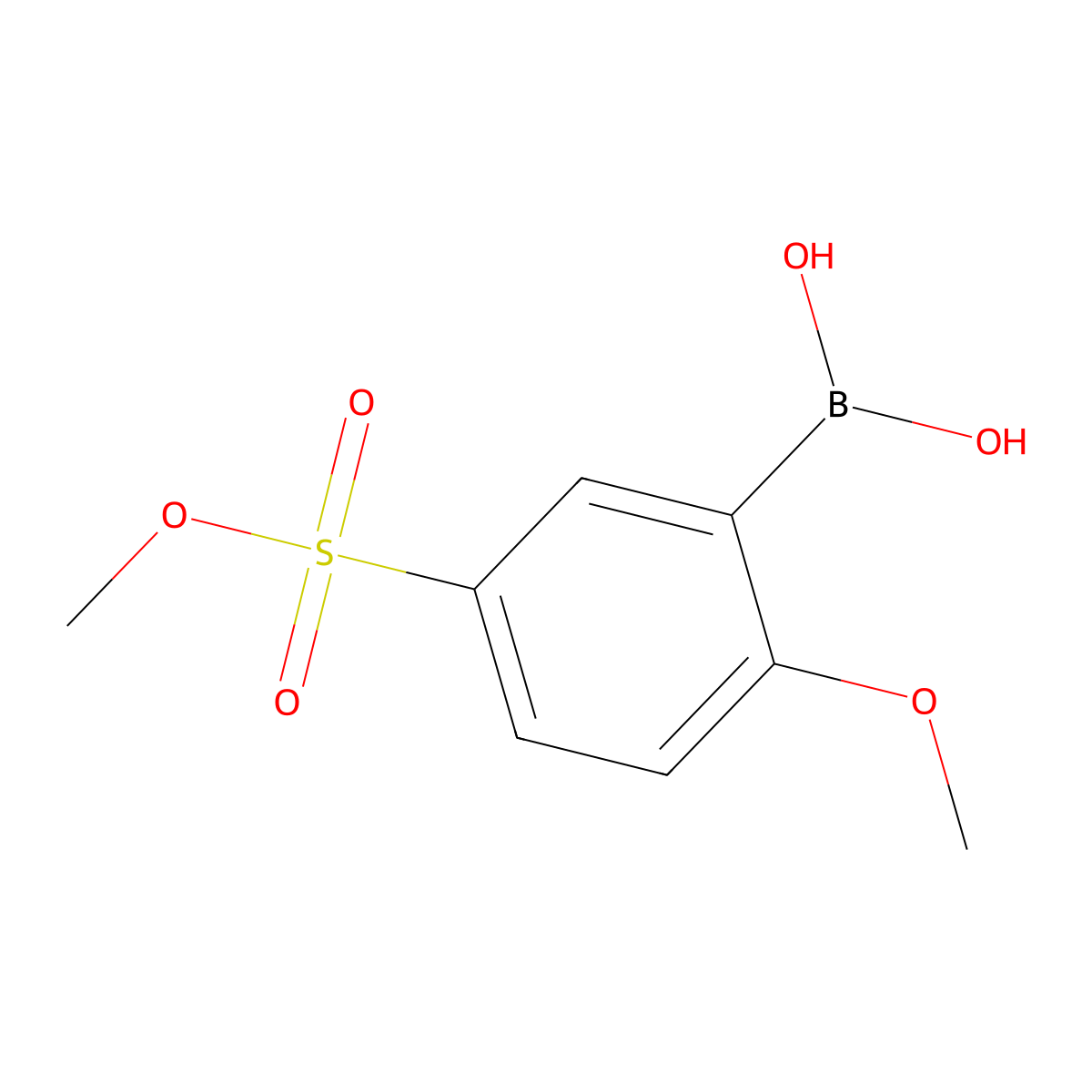 (2-Methoxy-5-(methoxysulfonyl)phenyl)boronic acid molecular structure, CAS 1704081-64-0