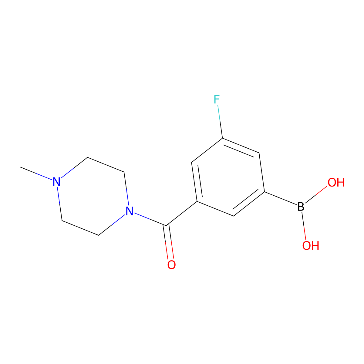 (3-Fluoro-5-(4-methylpiperazine-1-carbonyl)phenyl)boronic acid molecular structure, CAS 1704082-15-4