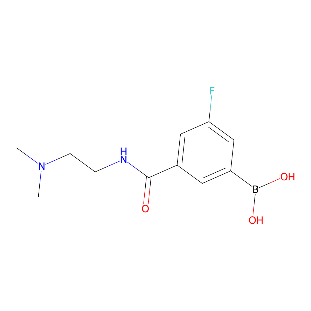 (3-((2-(Dimethylamino)ethyl)carbamoyl)-5-fluorophenyl)boronic acid molecular structure, CAS 1704082-18-7