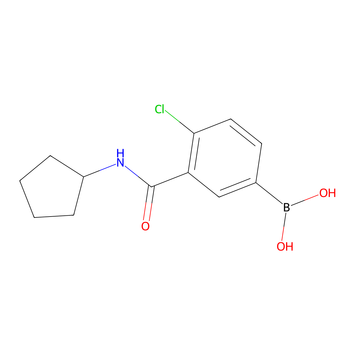 (4-Chloro-3-(cyclopentylcarbamoyl)phenyl)boronic acid molecular structure, CAS 1704082-24-5