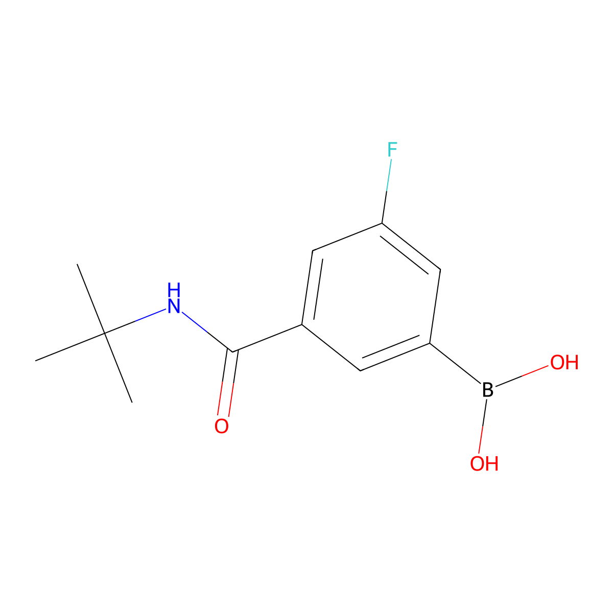 (3-(Tert-butylcarbamoyl)-5-fluorophenyl)boronic acid molecular structure, CAS 1704082-27-8