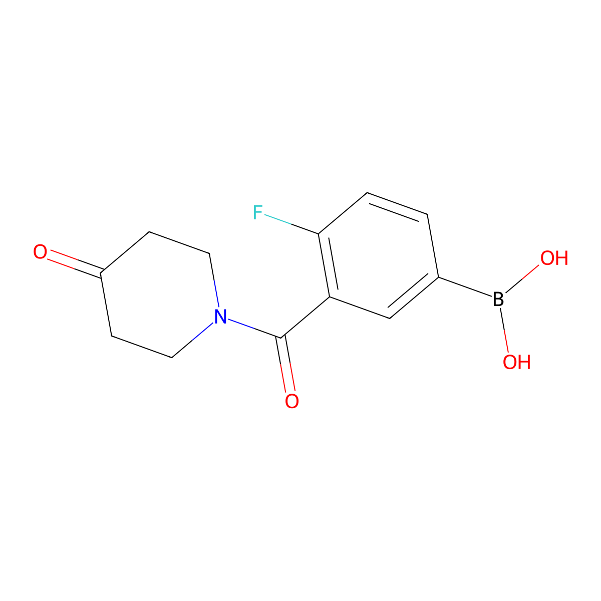 (4-Fluoro-3-(4-oxopiperidine-1-carbonyl)phenyl)boronic acid molecular structure, CAS 1704082-33-6