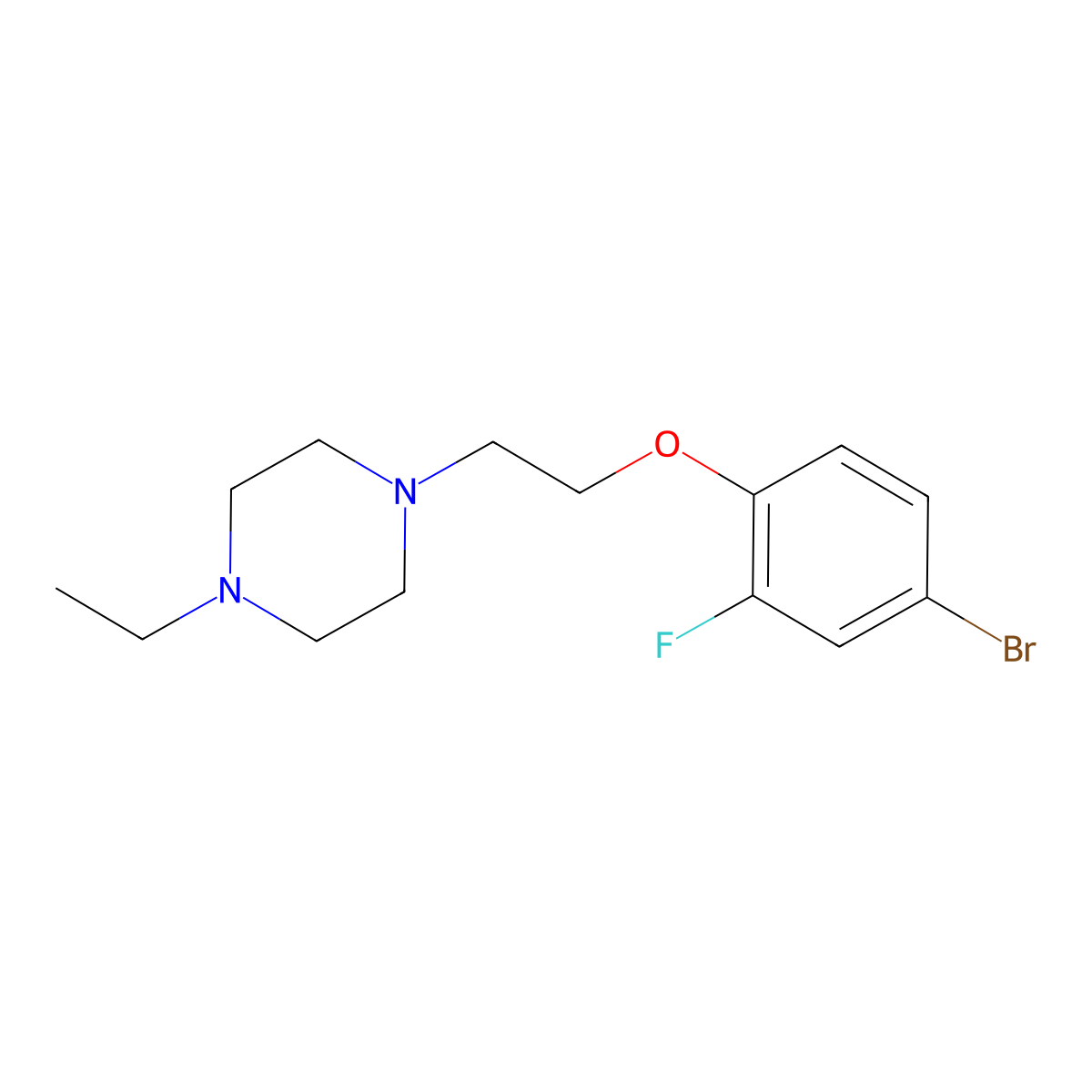 1-(2-(4-Bromo-2-fluorophenoxy)ethyl)-4-ethylpiperazine molecular structure, CAS 1704082-42-7