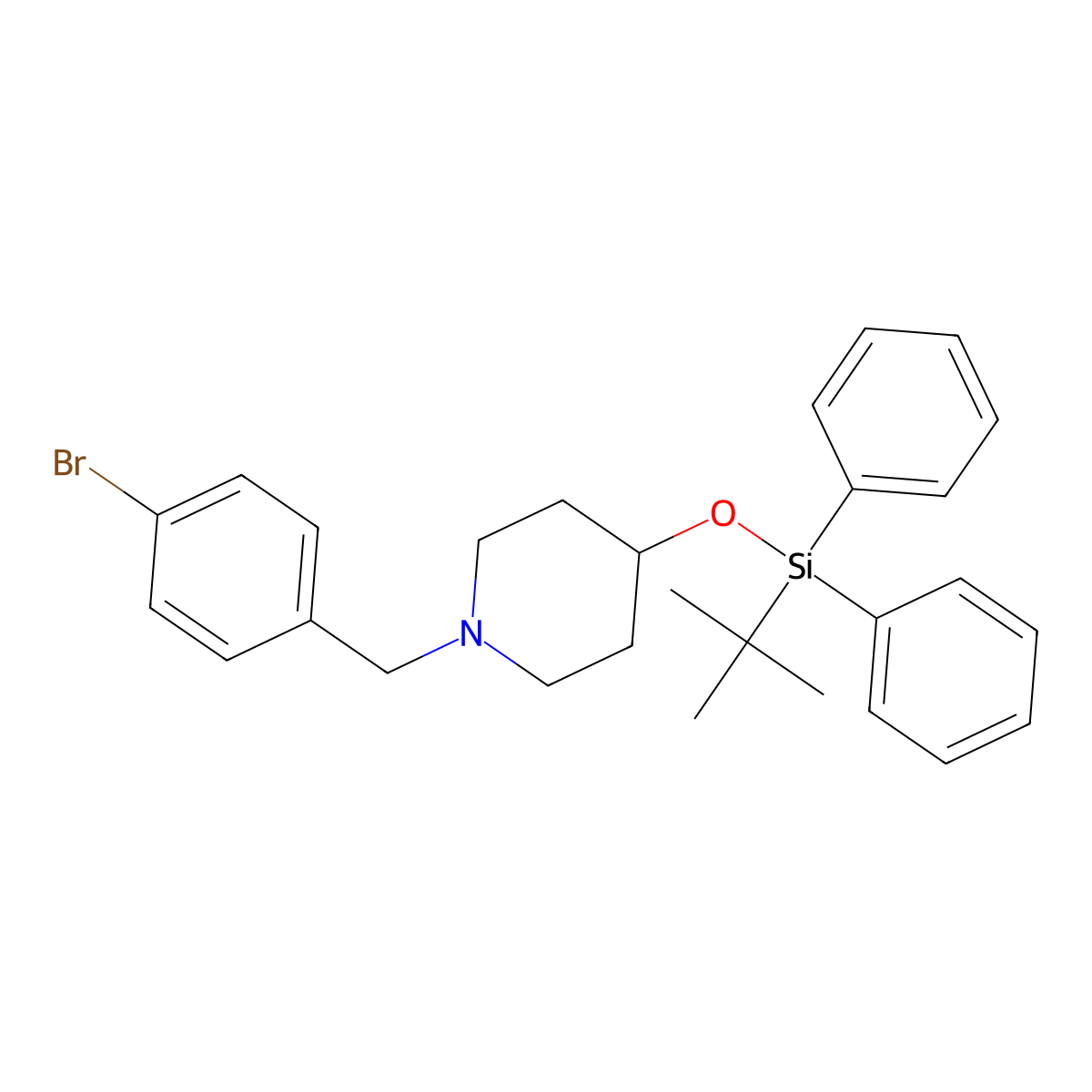 1-(4-Bromobenzyl)-4-((tert-butyldiphenylsilyl)oxy)piperidine molecular structure, CAS 1704082-52-9