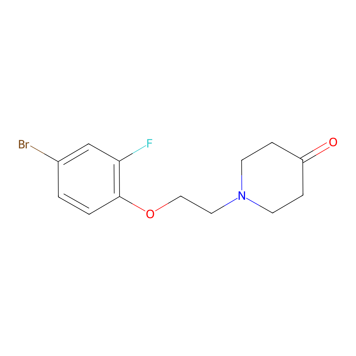 1-(2-(4-Bromo-2-fluorophenoxy)ethyl)piperidin-4-one molecular structure, CAS 1704082-70-1