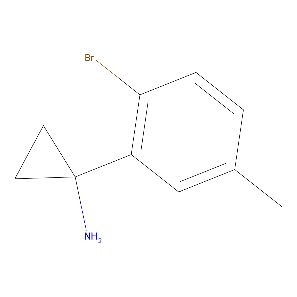 1-(2-Bromo-5-methylphenyl)cyclopropan-1-amine molecular structure, CAS 1704090-73-2